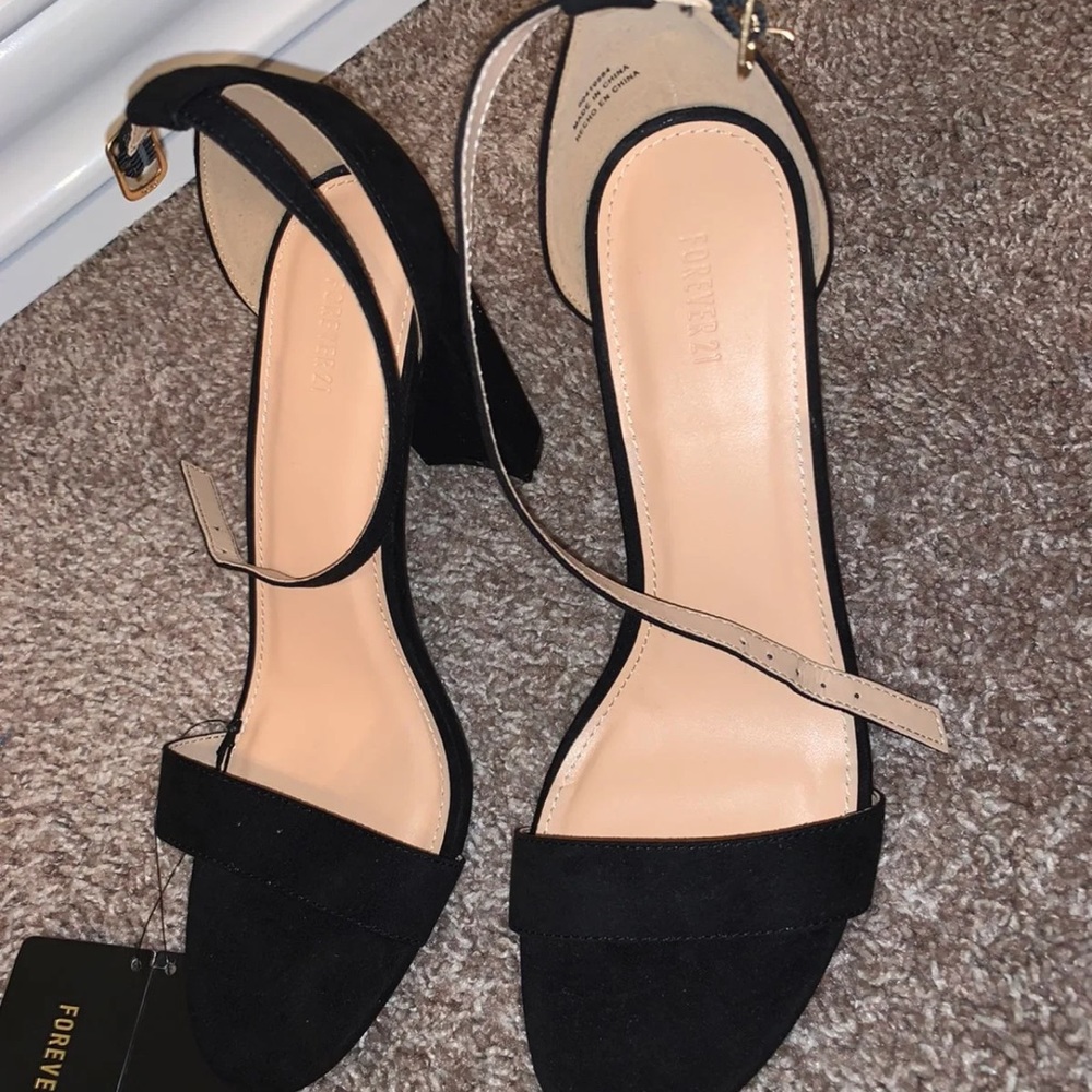 Black block heels